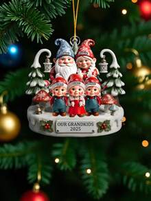 Adorno personalizado de Navidad para abuelos con nombre personalizado, familia y nietos, decoración única con año para abuela y abuelo, regalo festivo de los nietos, lindo adorno colgante para la celebración familiar, adorno personalizado de nuestros nietos 2025, adorno personalizado para abuelos, suministros de regalo de Navidad - Multicolor - Ver 20
