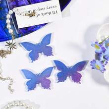 1 pieza Molde de silicona con diseño de espejo de mariposa, serie de insectos de mariposa y polilla, molde de silicona para hacer colgantes y pendientes de resina DIY - Blanco - Ver 4