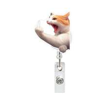 1pc Acrylic Cat Retractable Rotatable Badge Reel ID Card Holder Keychain - Multi-color a - View 24
