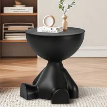 Senmeo 1Pc Nordic Bear-Shaped Plastic Nightstand(Stackable/Storage/Display) For Bedroom/Living Room|Modern Minimalist - trắng - Xem 6