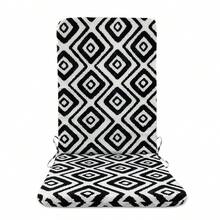 High Back Outdoor Chair Cushions-Water Proof Patio Dining Chair Cushions, Removable Machine-Washable Cover For Camping Beach Picnic Travel , Outdoor/Indoor High Back Chair Cushion Compatible For Rocking Chairs, Dining Chairs, Desk & Office Chairs - Christmas Gifts - 黑白幾何 - 查看 1