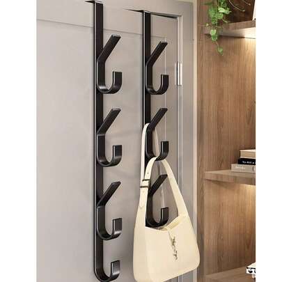1pc Easy Install Door Hook - Heavy Duty Metal Coat Hanger Rack, No Drilling Door Mounted Hanging Hook. Bedroom Over The Door Hook Rack, Suitable For Clothes, Hats And Bags, Space Saving Design, Fits Bedroom, Dorm And Closet, Apartment, Shoe Cabinet, Key Holder, Home Goods, Home, Bedroom Accessories