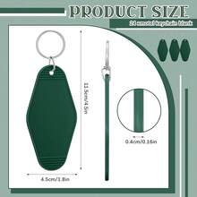 Pinkunn 24 Pcs Vintage Motel Keychain Blank DIY Heat Transfer Keychains Bulk Sublimation Plastic Hotel Backpack Key Tags,Green - 綠色 - 查看 3