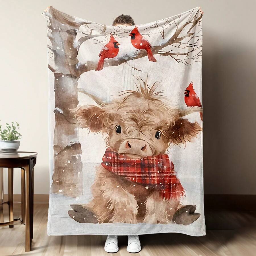 Cozy Highland Cow Print Throw Blanket - Soft, Reversible & Versatile For Couch, Bed, Office, And Outdoor Use - Perfect Gift Idea - Multicolor 11 - View 1