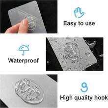 Upgraded Shower Caddy Adhesive Replacement,Strong Adhesive Hooks For Shower Caddy, Waterproof Shower Shelf Adhesive, Shower Adhesive Strips For Shower Organizer And Kitchen Racks (5 Pcs(Double Hooks)) - MàuA - Xem 3