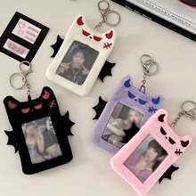 1pc Plush Bat Angel Devil Plush Card Holder, Cute & Fun, Suitable For Student ID, Transit Card, Idol Fan Card, Back To School Season - Multicolor - View 5