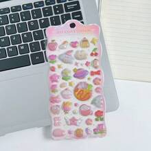 Pegatinas 3D con relieve de dibujos animados, pegatinas divertidas, pegatinas con relieve, pegatinas impermeables de alta calidad, decoraciones lindas, pegatinas de gemas de cristal, pegatinas lindas para botellas de agua, planificadores, cuadernos, regalos para niñas, regalos navideños