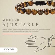 Pulsera elegante ajustable elaborada de cuarzos y piedras naturales para meditar, curativas y de protección. ()(Ojo de tigre) - Multicolor - Ver 9