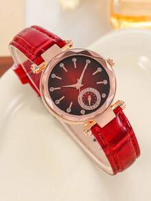 时尚简约女士石英腕表，休闲超薄。 - 玫瑰金 - 查看 7