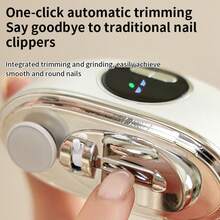 1pc Rechargable Portable Handheld Multifunctional Nail Clippers, Smart Electric Nail Clipper With Anti-Pinch, Nail Polishing, Illumination, Color Box Packaging, Great Gift Ideas For Christmas And Valentine's Day