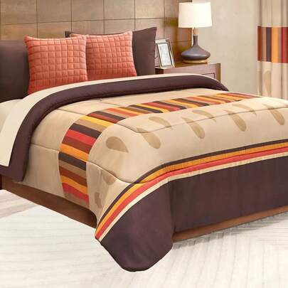 Edredón doble vista Bilbao, Incluye sábanas, Cojines decorativos con capitonado ultrasónico a juego, disponible Matrimonial y King size, Microfibra extra suave Marca Elefantito Hogar