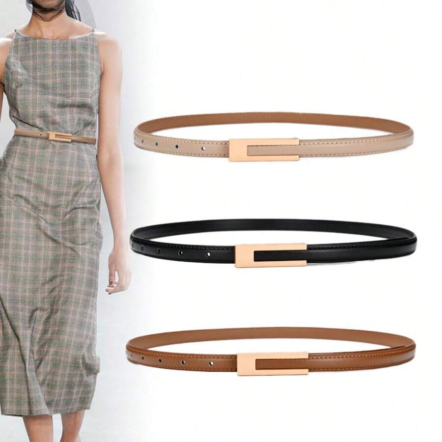 "1pc Cross Waist Chain Belt, Versatile Punk Gothic Fashion Waist Accessoriessummer School Fall, Autumn, Halloween Star Zinc Alloy Metal Wedding "  Casual    Polyurethane(PU)    Buckle - 黑色 - 查看 1