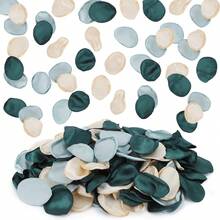 Silk Rose Petals Wedding Aisle Scatter Flower Petals For Valentine's Day Engagement Party Dinner Event Bridal Shower - Màu xanh lá cây đậm - Xem 7