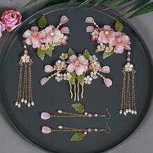 Hanfu Hair Accessories Side Hair Comb Clip Earrings Headwear For Hanfu Style Outfits - 3(3) - Xem 1