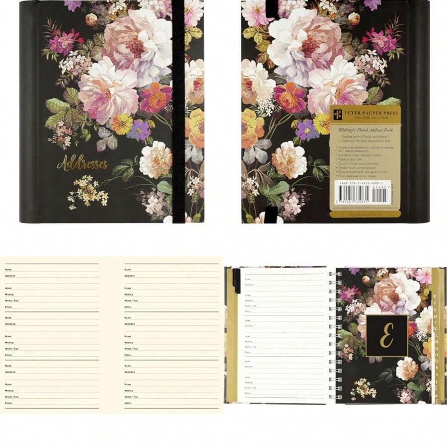 New Midnight Floral Large Address Book - As Pic - View 1
