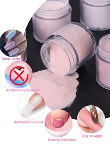 6 Bottle Professional Acrylic Powder For Nail Art 3 In 1 Nude Pink Acrylic Nail Powder Extension/Carving/Dipping Nails Art Dust DIY Nail Art Designs Manicure Tools - Multicolor - View 4