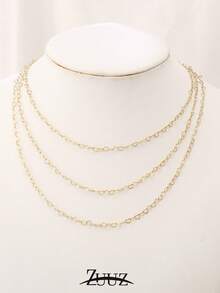 1 pieza Collar de acero inoxidable minimalista y de moda, collar de cadena con forma de corazón para mujer, joyería femenina, regalo para la mejor amiga - collar - Ver 7
