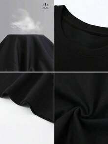 Camiseta De Hombre Impresa De Doble Cara, Patrón Colorido Anti Social Club, Cómoda Y Elegante - 黑色 - 查看 5