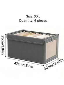 Large-Capacity Storage Basket: A Sturdy And Durable Fabric Storage Box, Suitable For Clothing Organization. It Is Equipped With A Transparent Observation Window And A Foldable Design For Easy Storage. Available In Beige And Gray, It Is A Clothing Organizer, Storage Box, Foldable Storage Box, And Viewing Window Storage Box. It Is A Great Helper For Clothes - Multicolor - View 10