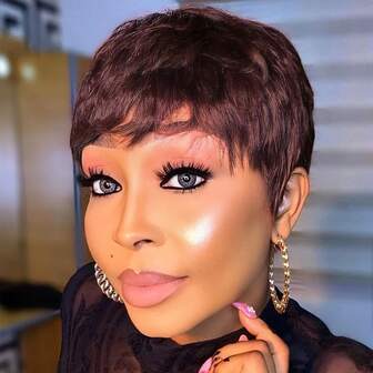 Women Short Pixie Cut Human Hair Wigs Burgundy 99J Red Brazilian Hair Short Wigs Glueless Pre Plucked With Baby Hair Bleached Knots Natural Hairline Ready To Wear Daily Use Party Wear Lightweight Comfortable Fit Adjustable Straps Breathable Cap Easy To Style And Maintain Perfect For Fashion Events And Special Occasions