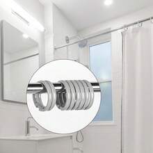 Grey Shower Curtain Hooks Rings, 12 Pcs Circular Plastic Shower Curtain Rings For Bathroom, Plastic Shower Curtain Hooks For Shower Curtain Rod, Shower Hooks Rings For Shower Curtain,Grey - Grey - View 7
