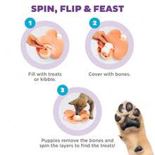 Outward Hound Nina Ottosson Puppy Tornado Dog Puzzle Interactive Treat Puzzle Dog Enrichment Dog Toy For Puppies, Level 2 Intermediate, Pink,1Count(Packof1),PuppyTornado(OrangeandTan) - 小狗龍捲風(橙褐色) - 查看 4