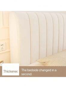 Funda de cabecero de terciopelo gruesa, protector de cabecera elástico antipolvo, cubierta protectora de unicolor gruesa para la parte trasera de la cama para decoración del dormitorio, lavable, elegante para cama doble, cama individual, adecuada para cama de madera, parejas.