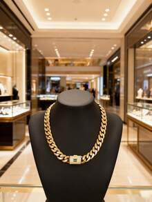 Miami Cuban Link Chain 14mm 14K Gold Plated - 316L Stainless Steel Lifetime No Tarnish Waterproof With Luxury Iced Diamond S Logo Clasp, Hip Hop Streetwear Jewelry - 金色 - 查看 6