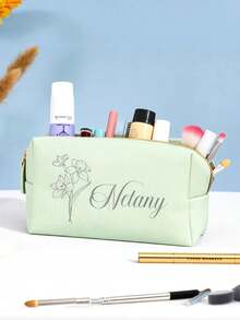 Bolsa de maquillaje personalizada, bolsa de cosméticos personalizada, bolsa de aseo personalizada, regalos para ella, estuche de maquillaje grabado, bolsa de maquillaje para dama de honor, regalos para dama de honor, propuesta, despedida de soltera, regalo de cumpleaños para la mejor amiga, bolsa de maquillaje de viaje