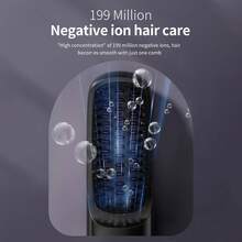 Hailicare 2000mAh USB充电式无线直发梳，防烫设计，便携式，LED显示屏，3档温度设置，快速加热，迷你女士直发梳 - 黑色 - 查看 5