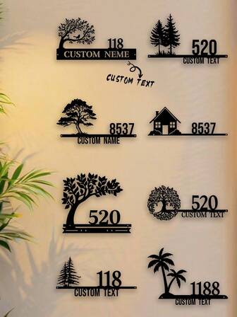 Customized Tree Of Life & Bird Design Metal Door Plate - Personalized Address Sign, Personalized House Number, Entrance Decoration, Suitable As Housewarming Or Wedding Gift Gifts Birthday Graduation,Multi-Functional, ,Anti-Mold,Ornamental,Exquisite,Stylish,High-Quality,Adorable,Modern,Custom,Unique,Personalized,Ideal Gifts For Him,Ideal Gifts For Her,Her,Boyfriend,Girlfriend,Dad,Mom,Family,Friends,Son,Daughter,Kids,For Anniversaries,For Birthdays,For Housewarming,For Graduation,Kitchen,Dining Room,Bedroom,Office,Living Room,Home,Garden,Tea Room,Home Decor