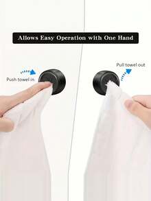 Móc tròn cho phòng tắm, nhà bếp, tủ - Nhựa hiện đại - Móc treo áo choàng và khăn tắm - Dễ dàng lắp đặt treo tường - Không cần khoan - Hoàn thiện đánh bóng - màu đen - Xem 6