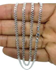 Corrente Cordão Prata 925 Maciça Grumet 3mm - 60cm - Prata - Visão 7