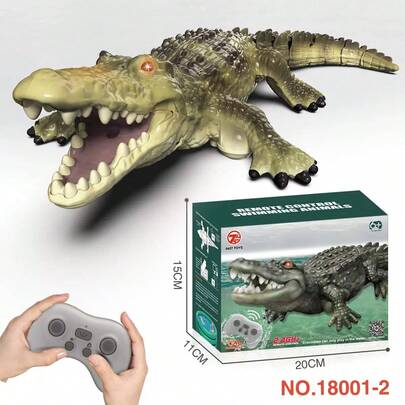 Remote-Controlled Crocodile, Highly Realistic Prank Toy With Glowing Eyes, Suitable For Boys And Girls Aged 6-12, Perfect For Birthdays, Halloween, And Christmas, Includes 6 Batteries.