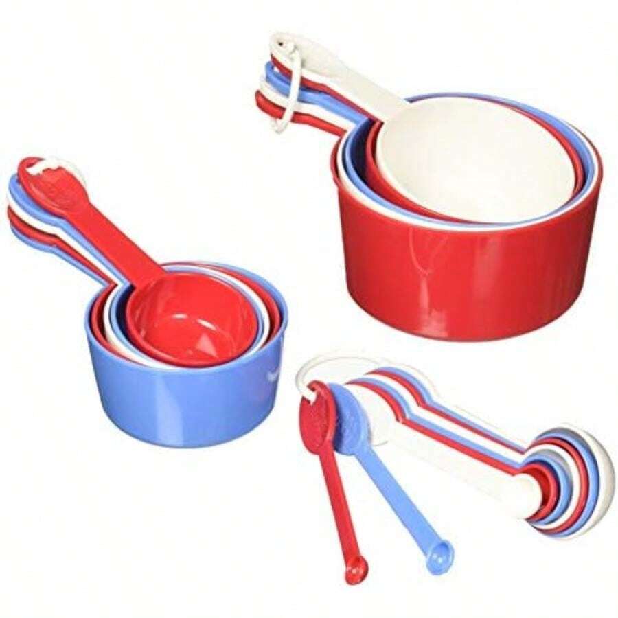 prepworks from Progressive International - Juego de 19 utensilios, 9 cucharas y 10 tazas medidoras, rojo/blanco/azul(como se muestra en la imagen.) - Multicolor - Ver 1