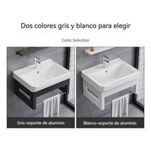 Lavamanos Con Espejo Mueble De Baño Lavabo Lavabo Con Mueble Blanco-cuadrado - Blanco - Ver 7