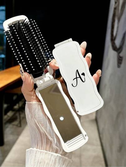 Personalized Folding Letter Hair Comb, Customizable A-Z Letters, Compact And Portable, Suitable For Daily Use And Travel, Easily Detangle Hair, Add Fashionable And Convenient Touch To Your Grooming Kit, Ideal For Hair Care Enthusiasts, Travelers, And Commuters, Touch Up Anytime, Anywhere, Perfect For Travel Kits And Holiday Gifts