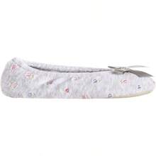 WSXC Isotoner Women's Embroidered Terry Ballerina Slippers - HeatherGreySoftTieBow - Xem 1