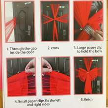 1 طقم زينة بشكل فيونكة حمراء، فيونكة عيد الميلاد فاخرة مزدوجة الطبقة، حجم الفيونكة حوالي 60*70 سم، شريط طويل 75*750 سم، تشمل 6 دبابيس، صديقة لل- DIY، مناسبة لعيد الهالوين وعيد الميلاد واليوم الوطني وغيرها من المناسبات الخارجية