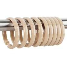 Qulable Beige Shower Curtain Hooks - 12 Pcs Circular Plastic Shower Curtain Rings For Bathroom - O Shaped Ivory Cream Shower Hooks Rings For Shower Curtain Rod,Beige - 淺褐色的 - 查看 1