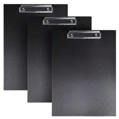 ZYBUX 3 Pcs Clipboard A4 Clipboards, Clip Boards A4, Plastic Clipboard Folder, Black, Red, Blue Writing Pads, Classroom Office School Supplies