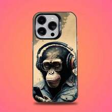Funda de Teléfono Monkey Music Meme para 17,16,15,14,13,12,11,Pro,E,MAX Cubierta Mate Negra Candy - Z1 - Ver 7