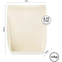 W&P Porter - Bolsa de almacenamiento reutilizable de silicona, sándwich (50 onzas de pie), pizarrón, recipiente de almacenamiento de alimentos, apto para microondas y lavaplatos, fácil de limpiar(50 Ounce Salvia) - Multicolor - Ver 6
