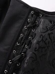 Black Plus-Size Shapewear Top, Women's Corset, Christmas Dress - 黑色 - 查看 7