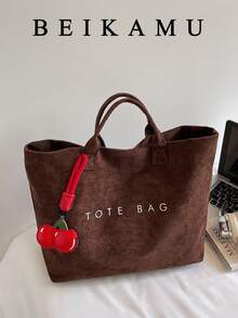 1个BEIKAMU纯色时尚大容量手提包，双提手多功能手提包，适合日常通勤、购物 - 咖啡 - 查看 10
