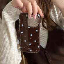 米白色星形图案手机壳，兼容 17 Pro Max/ 16 Pro Max/15 Pro Max/14 Pro/13，男女通用，创意设计