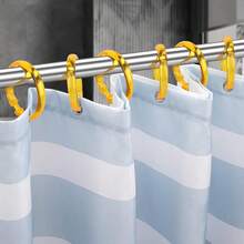 Golden Yellow Shower Curtain Hooks - 12 Pcs Circular Plastic Shower Curtain Rings For Bathroom - O Shaped Gold Yellow Shower Hooks Rings For Shower Curtain Rod,GoldenYellow - 金黃色 - 查看 6