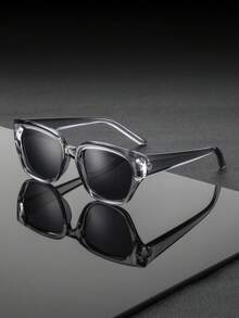 一副男士塑料框猫眼时尚眼镜，复古简约风格，百搭优雅，适合公园散步、遛狗、骑行、通勤、野餐等场合。 - 彩色 - 查看 4