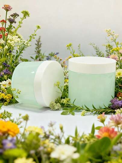 1pc 200ml Customized Empty Round Large Size Clear Green Plastic Vitamins Capsule Container Hair Mask Body Scrub Cream Jars