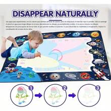 Pizarrones Magicos para Nios 100x80cm Pizarrn Mgico para pintar con Agua Tapete de dibujo Regalo Pizarra - azul - Ver 7